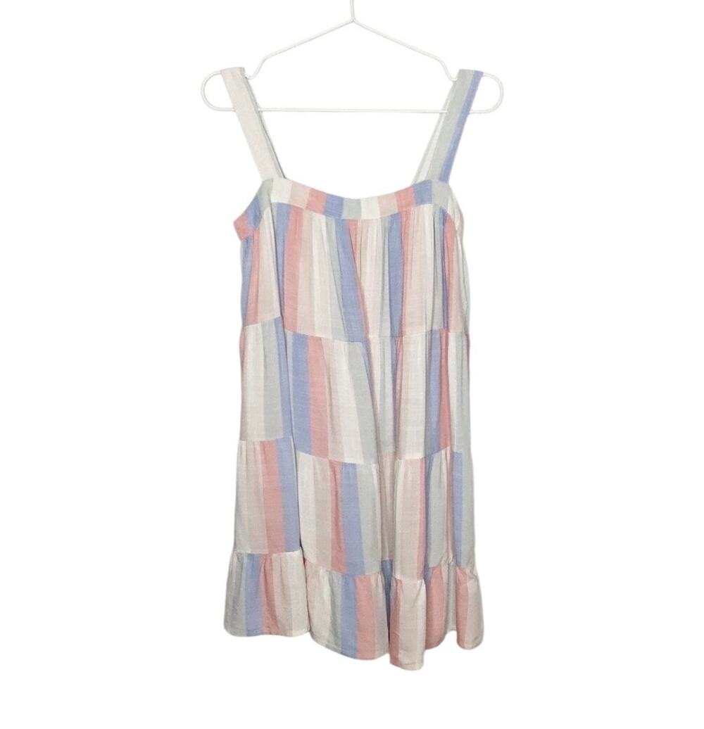 Splendid Adorn Pastel Striped Tiered A-Line Tank Dress Girls 14